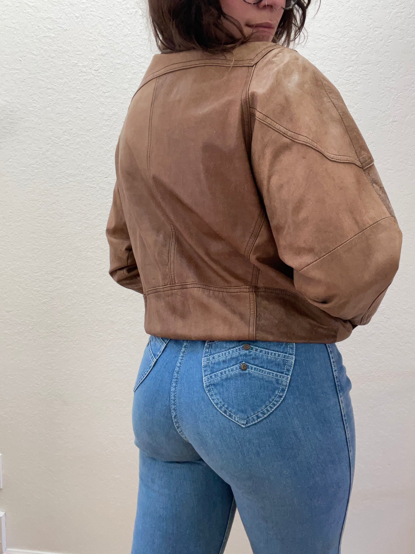 Vintage Leather Bomber Jacket