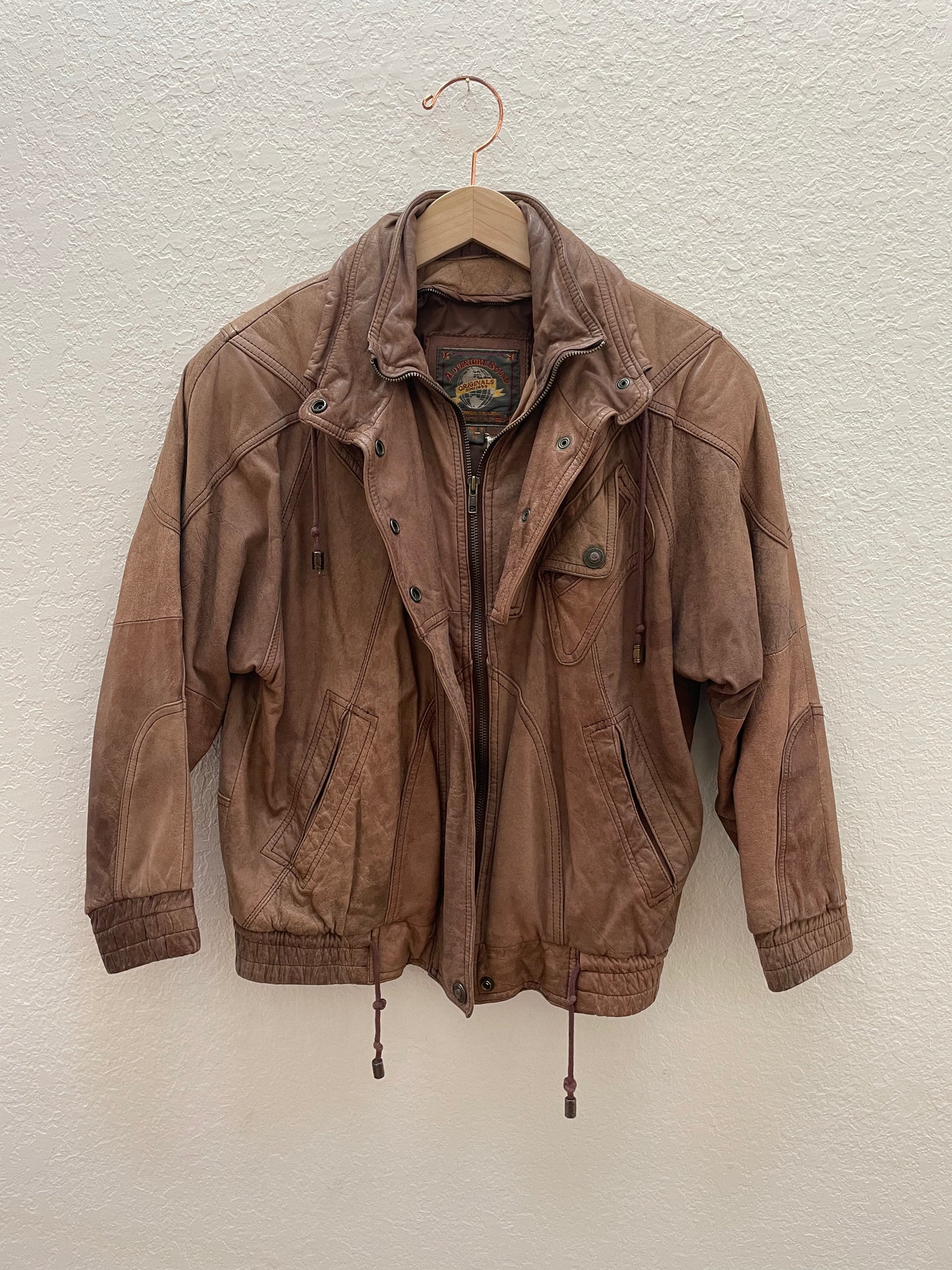 Vintage Leather Bomber Jacket