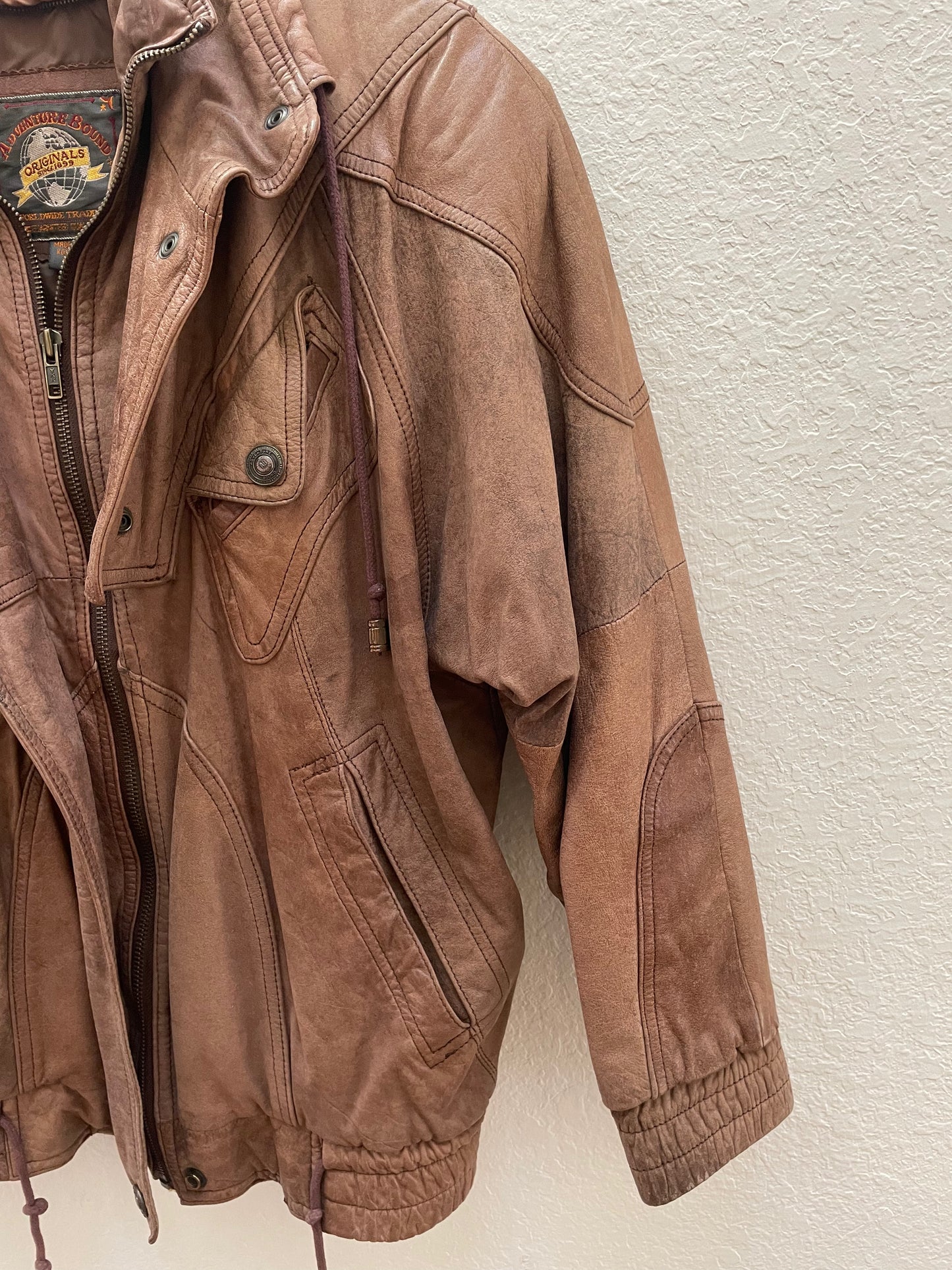 Vintage Leather Bomber Jacket