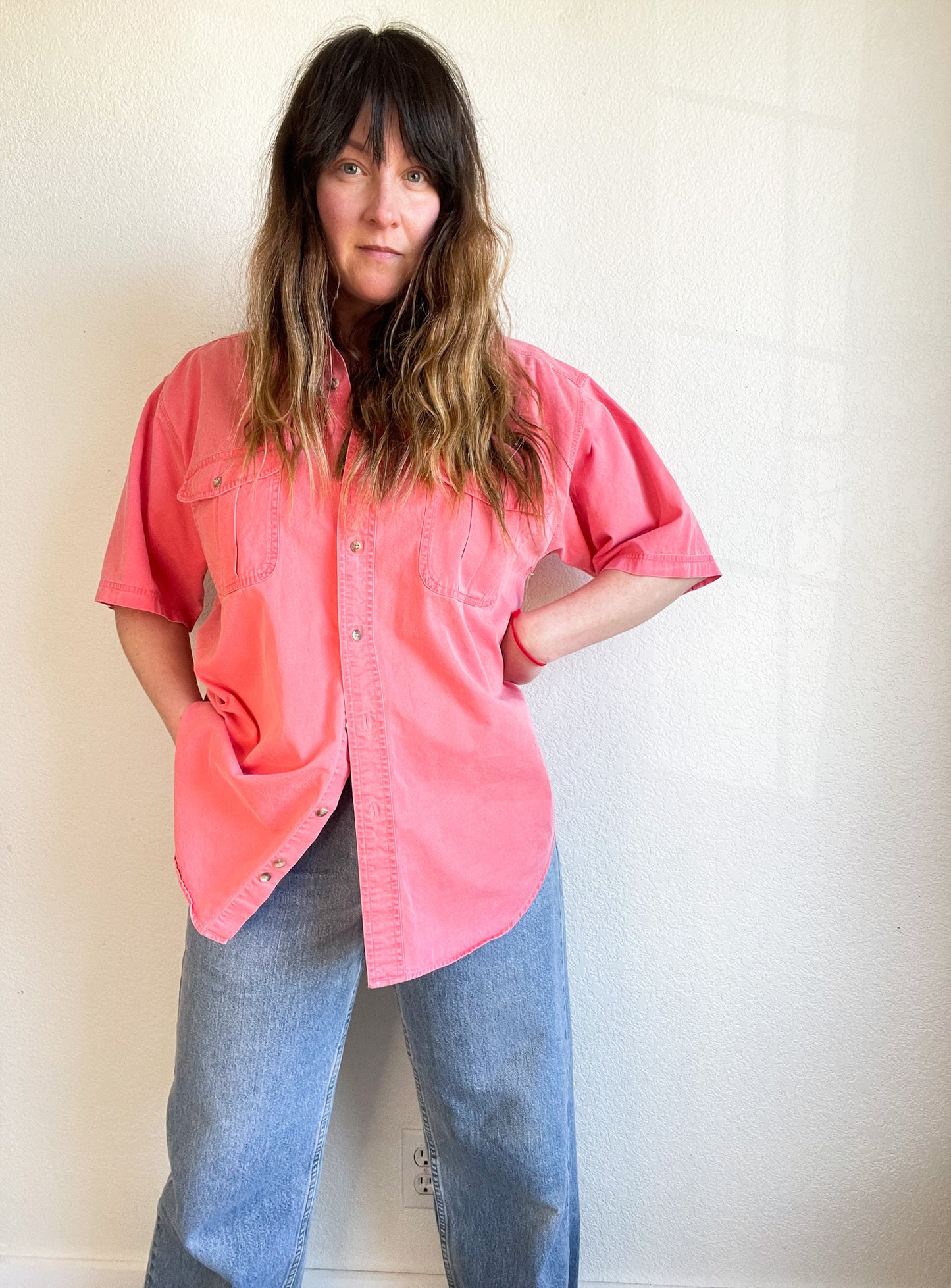Unisex Salmon Button Up