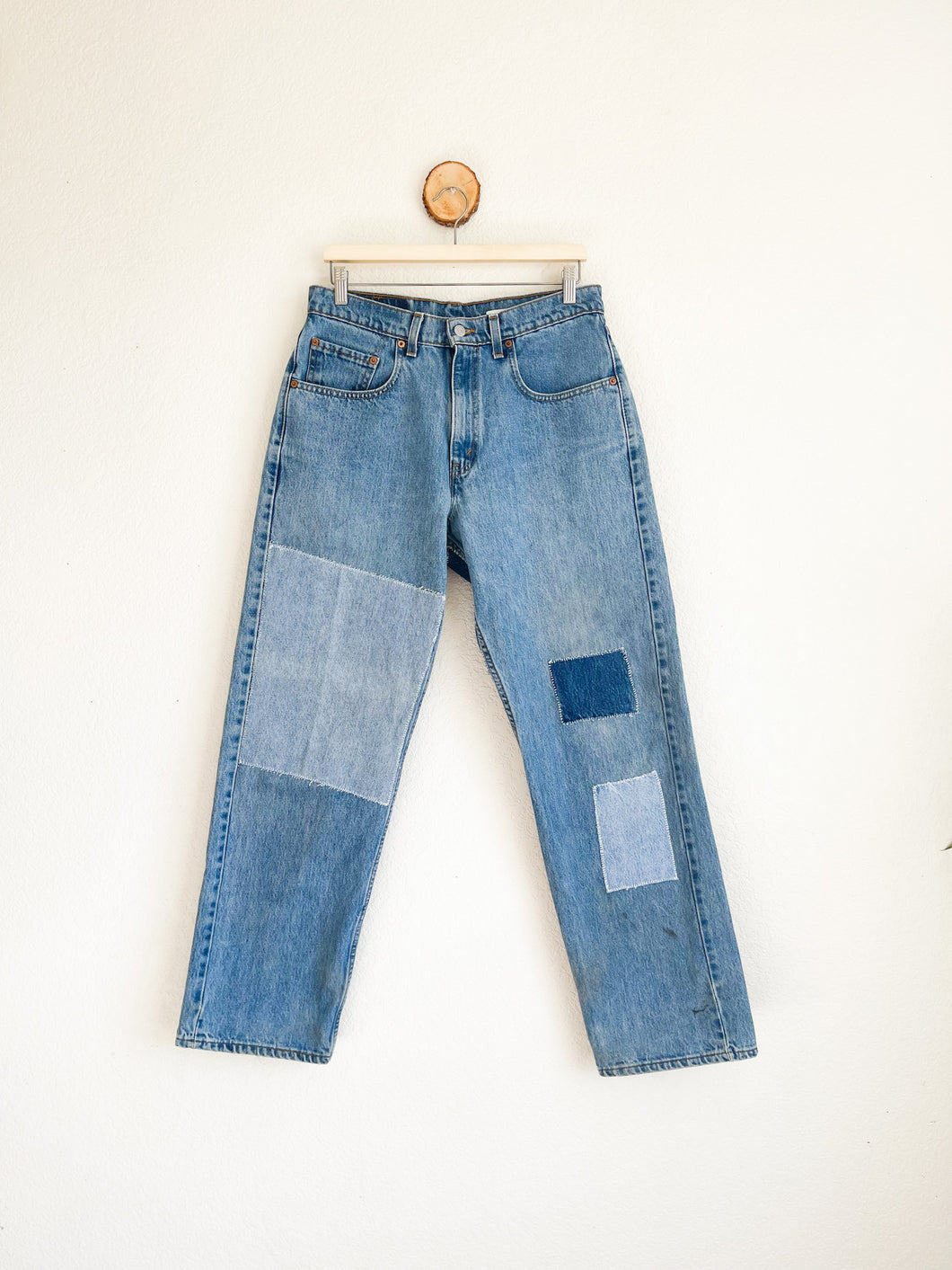 Vintage Levi's Jeans with Denim Patchwork Detail - 32