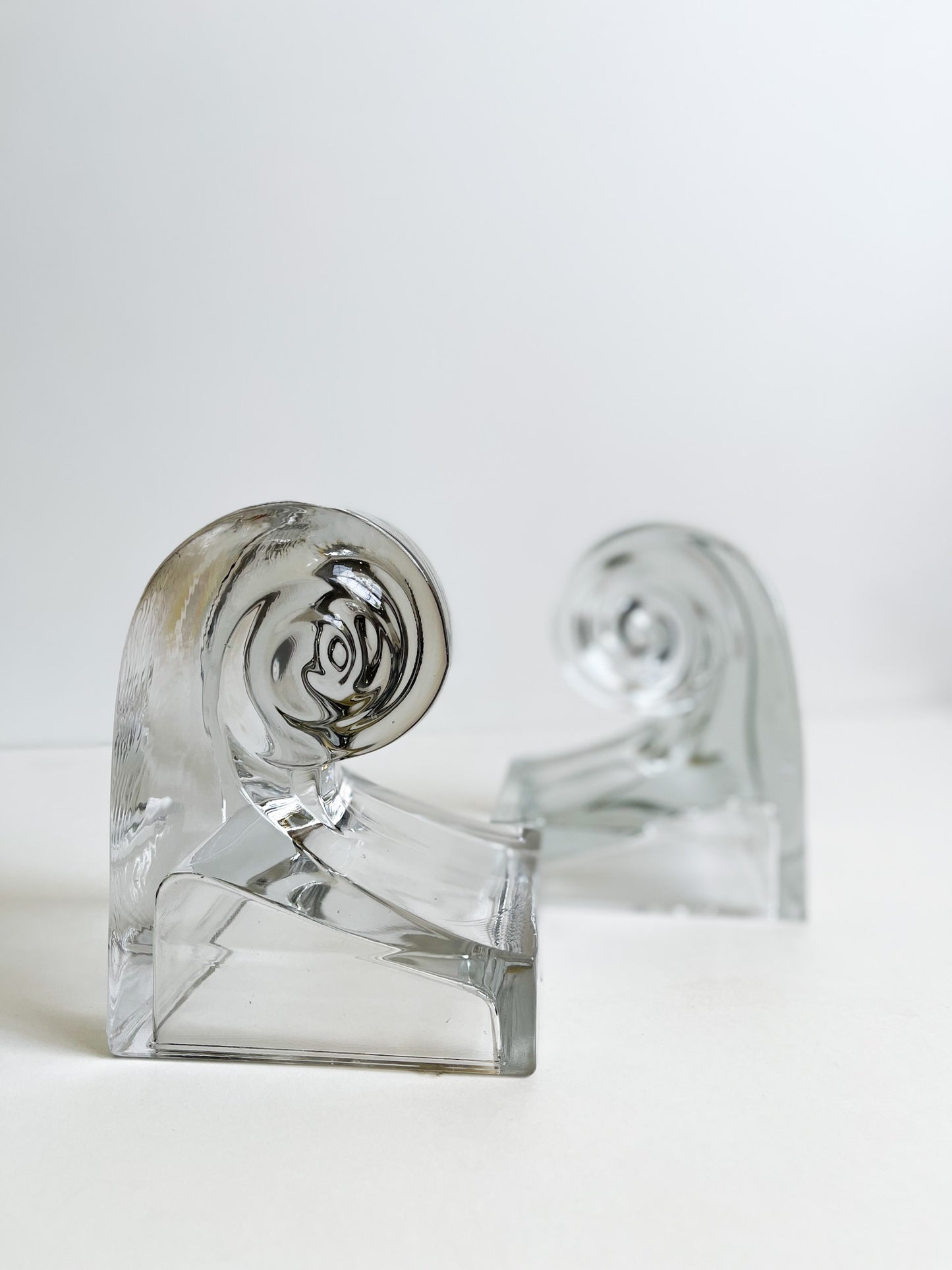 Glass Wave Bookends