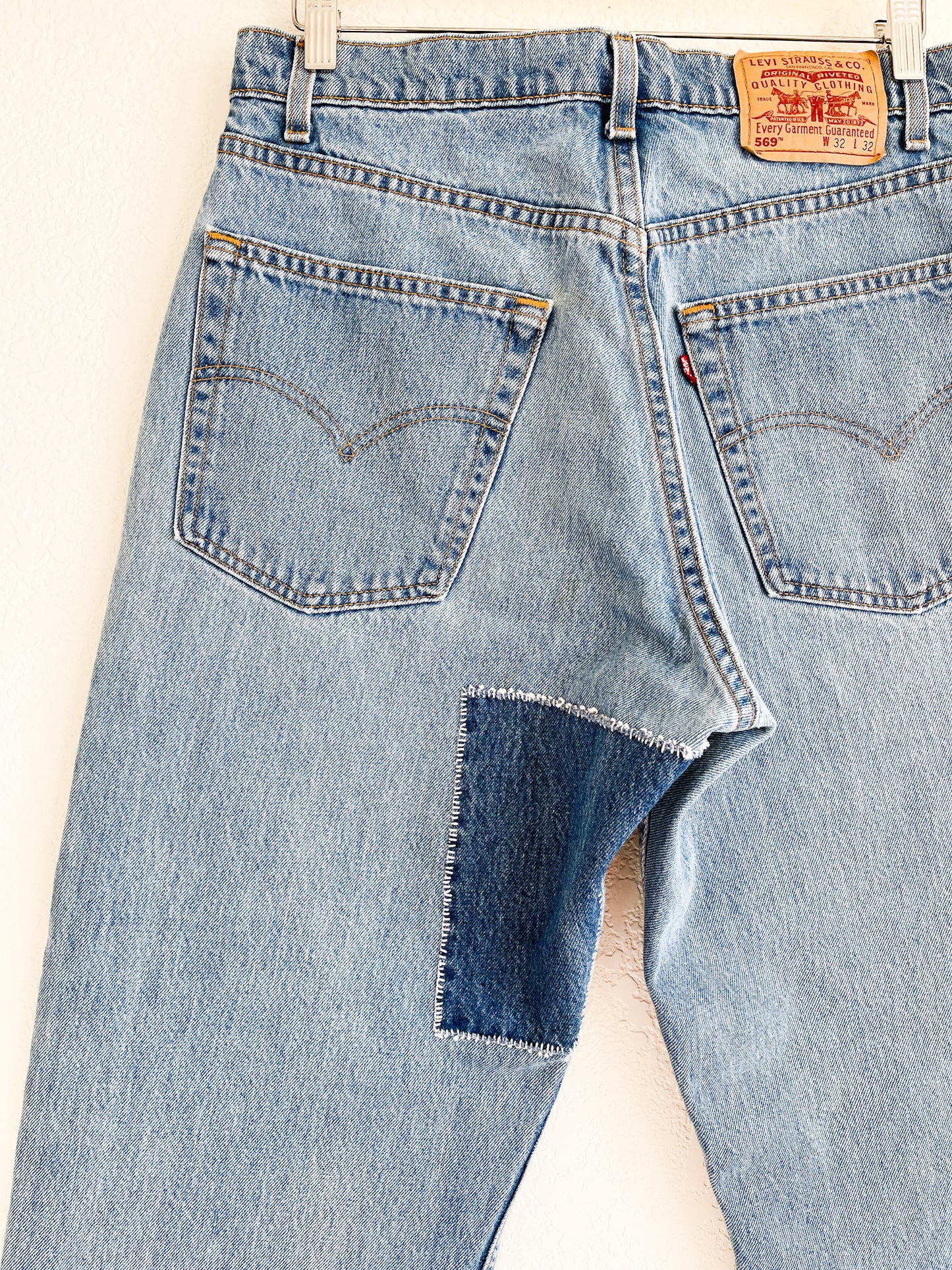 Vintage Levi's Jeans with Denim Patchwork Detail - 32" Waist