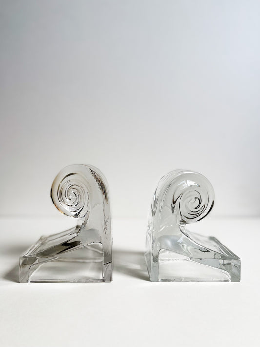 Glass Wave Bookends