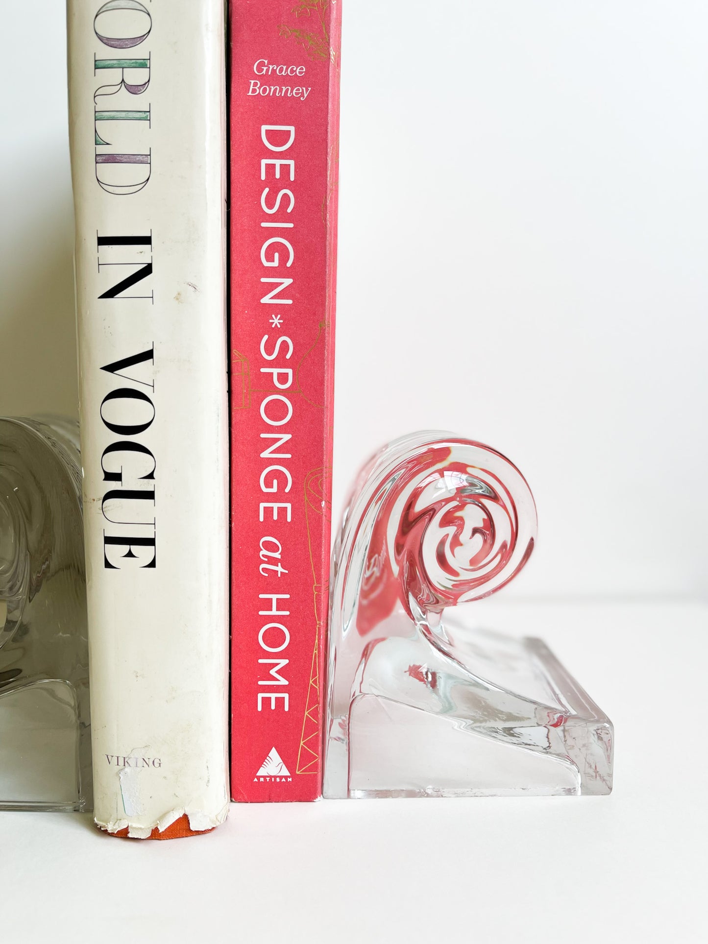 Glass Wave Bookends