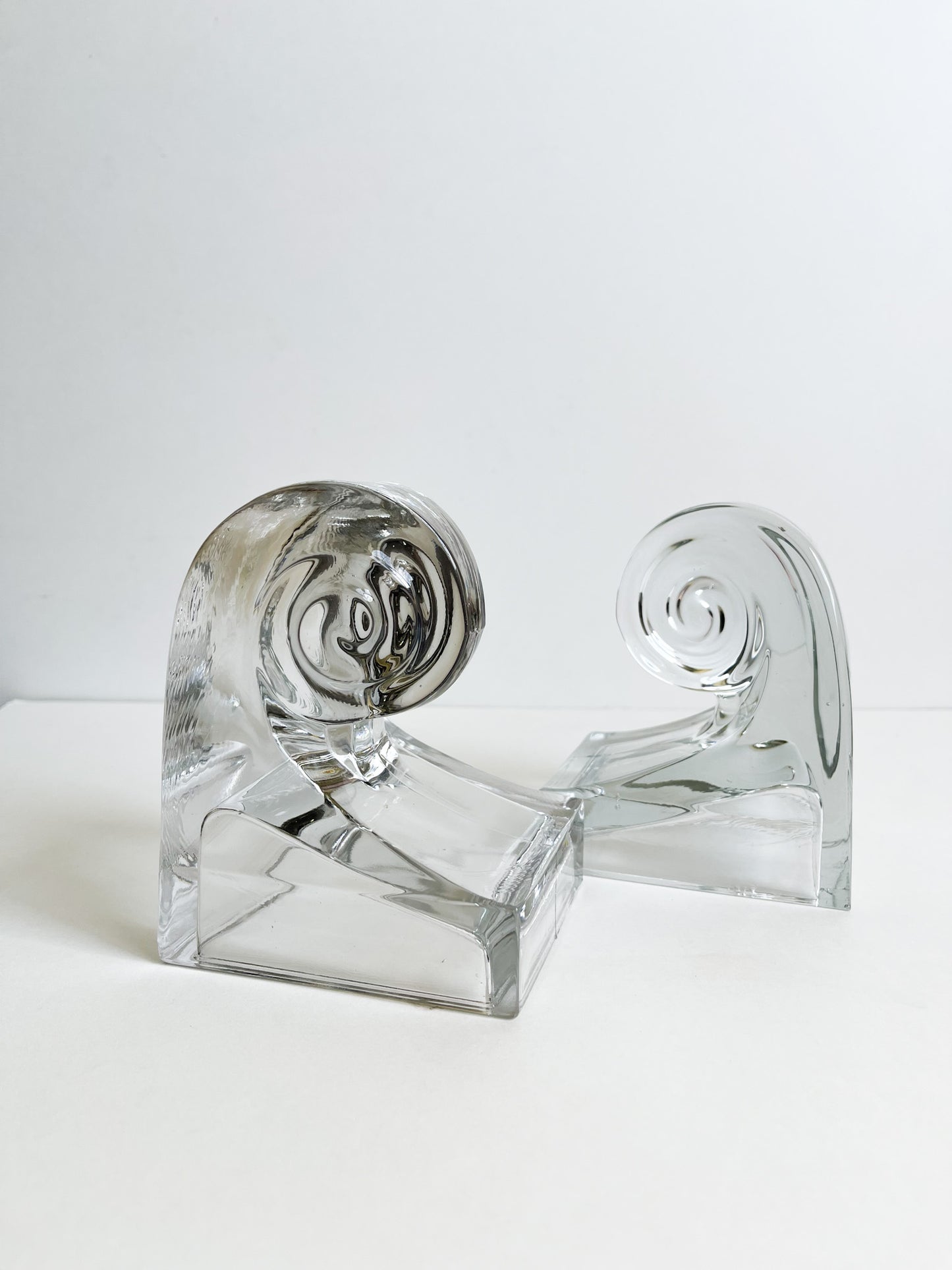 Glass Wave Bookends